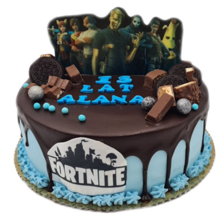 Tort Fortnight z figurkami