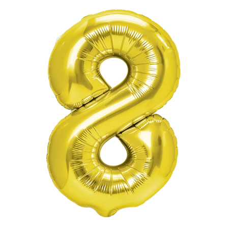 Balon z helem cyfra 8