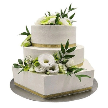 Tort Weselny Kwadratowy Elegant