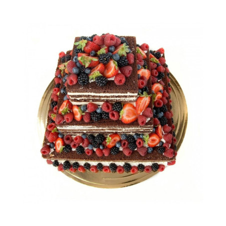 Tort Weselny Naked Cake - czekoladowy