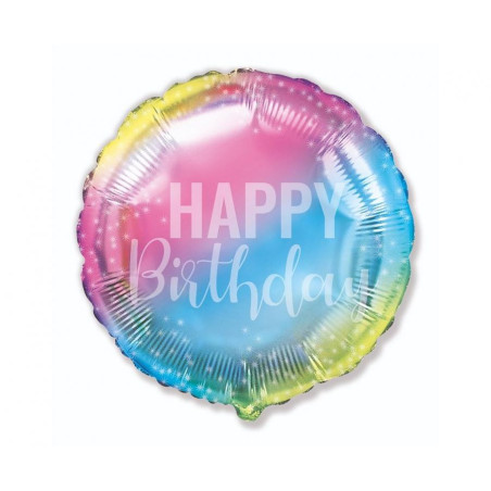 Balon z helem Happy Birthday kolorowy