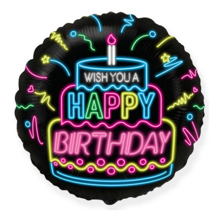 copy of Balon z helem Happy Birthday czarny