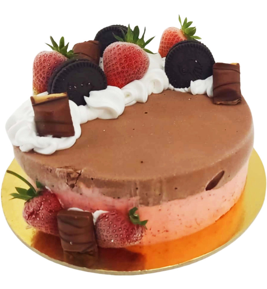 Tort Lodowy czekoladowo truskawkowy