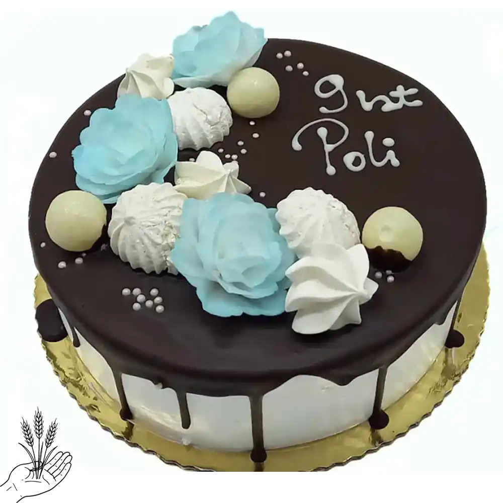 Tort Drip Cake z Dekoracją Kwiatową | Cukiernia Łódź