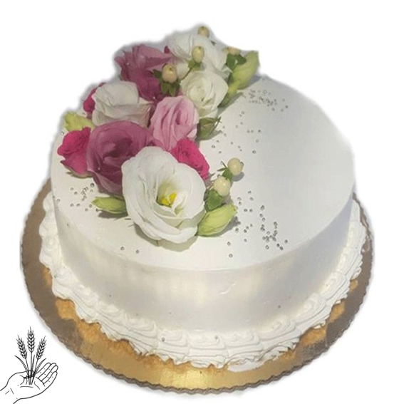 tort z zywymi kwiatami