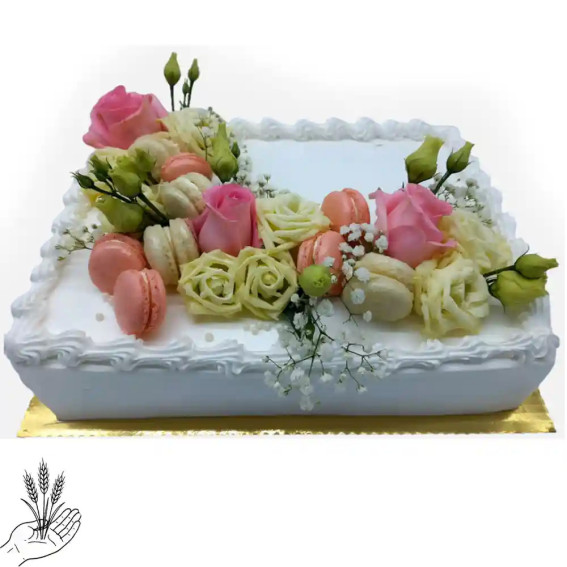 Tort z Żywymi Kwiatami - prostokąt