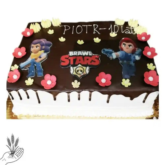 Tort Browl Stars - prostokąt Tort dla gracza komputerowego.