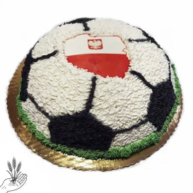 Tort piłka z logo klubu piłkarskiego - tort dla piłkarza - Łódź