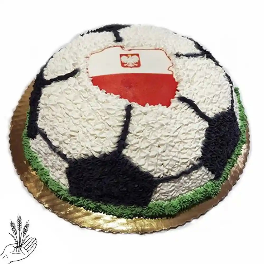 Tort piłka z logo klubu piłkarskiego - tort dla piłkarza - Łódź