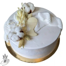 Kwiat Bawełny - torcik komunijny - cukiernia Łódź