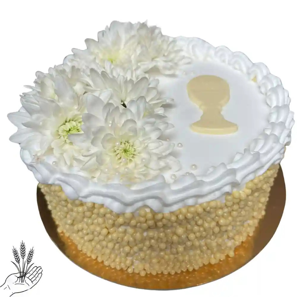 Tort Złota Komunia i Margaretki