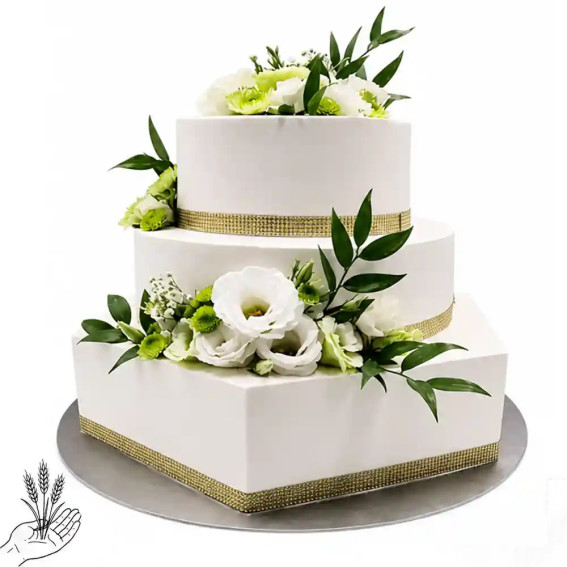 Tort Weselny Kwadratowy Elegant - cukiernia Łódź